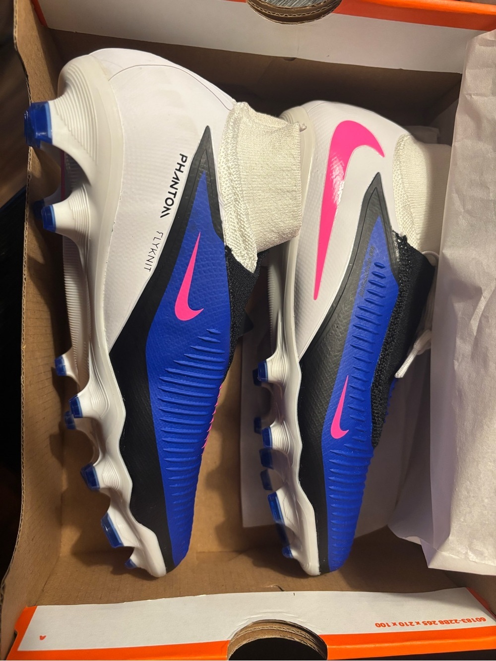 Nike Phantom GT Elite FG Soccer Cleats - White/Blue/Pink